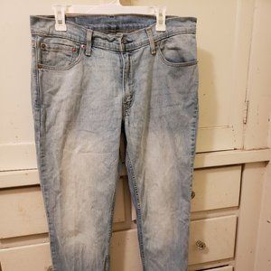 Levis 511 Mens Light Wash Blue Jeans Stretch Denim Slim Fit 33 X 32